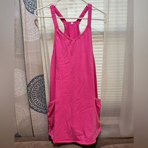 Pink Sleeveless Dress with Pockets